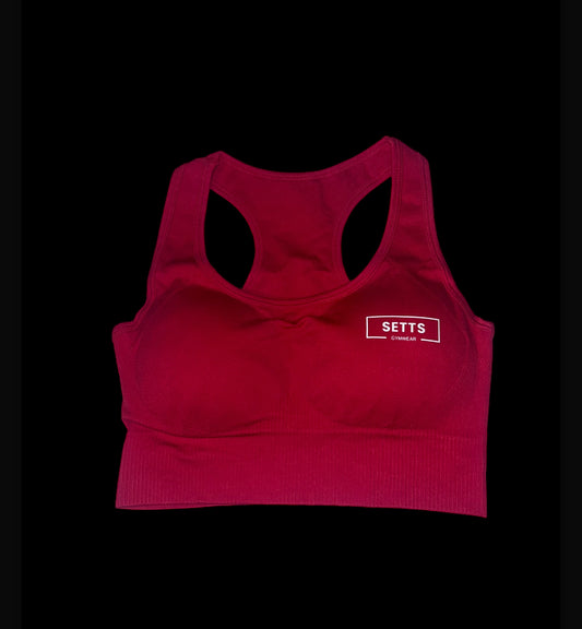 Fire red sports bra