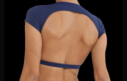 Navy open back t shirt